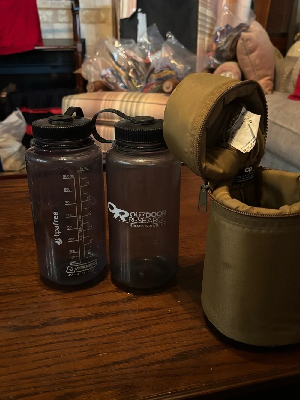 Outdoor Research Coyote Brown 1L Bottle Parka w/ 2 Nalgene 32oz Bottles USA